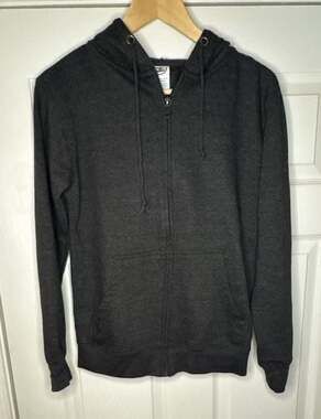 Misfits Death Comes Ripping Zip-Up Hoodie Sweatshirt Delta Charcoal Grey XS